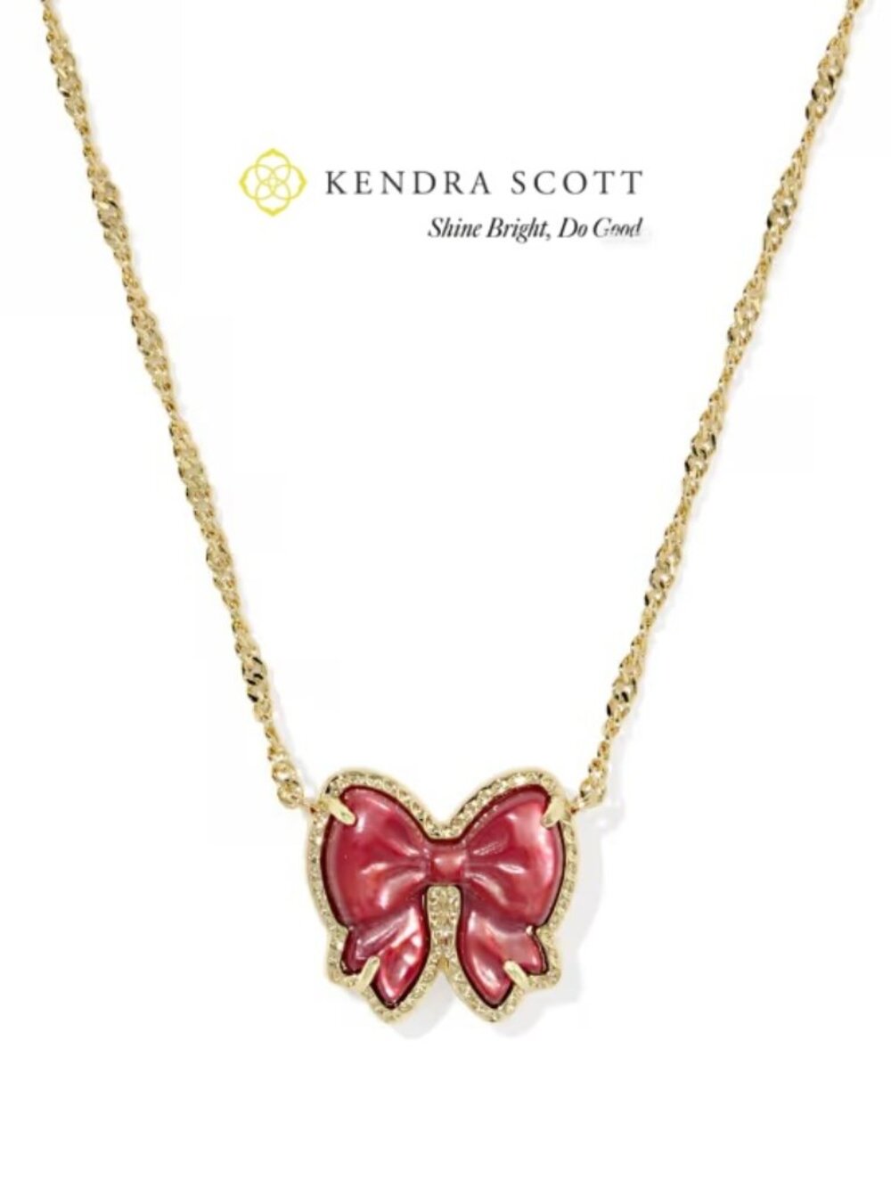Kendra Scott Haley Bow Gold Short Pendant Necklace